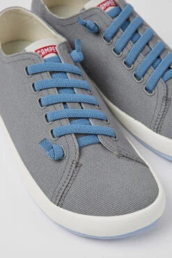 Peu Rambla Gray Textile Sneakers For Men