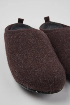 Wabi Burgundy Wool Slippers For Women