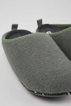 Wabi Green Wool Slippers For Women