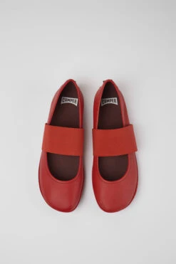 Right Red Leather Shoes For Women -MK store 21595 199 CF