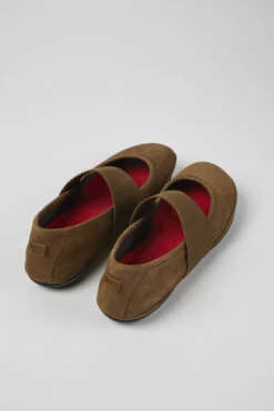 Right Brown Nubuck Ballerinas For Women -MK store 21595 232 TF