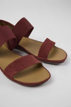 Right Burgundy Nubuck Sandals For Women