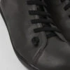 Peu Gray Leather Ankle Boots For Men