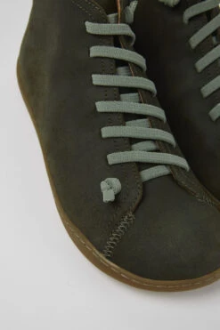Peu Green-gray Nubuck Ankle Boots For Men