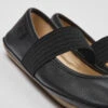 Right Black Leather Ballerinas For Kids