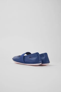 Right Blue Leather Ballerinas For Girls -MK store 80025 138 TF