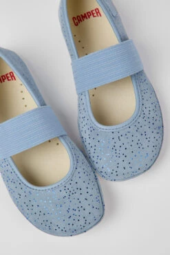Right Blue Nubuck Ballerinas For Kids