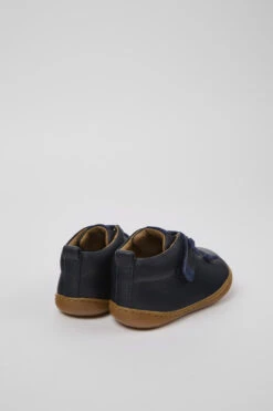 Peu Navy Blue Leather Shoes For Kids -MK store 80153 082 TF