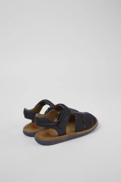 Bicho Dark Blue Leather Sandals For Kids -MK store 80177 062 TF