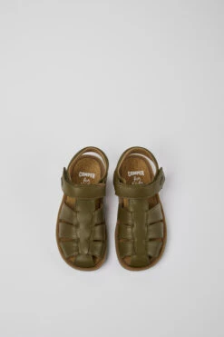 Bicho Green Leather Sandals For Kids -MK store 80177 066 CF