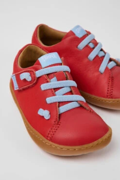 Peu Red Leather Shoes For Kids