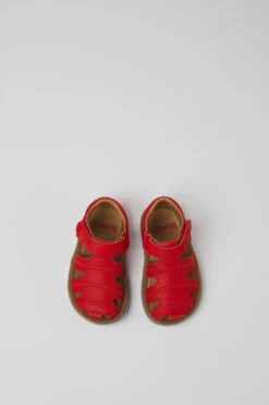 Bicho Red Leather Sandals For Kids -MK store 80372 071 CF