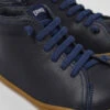 Peu Navy Blue Leather Ankle Boots For Kids -MK store 90019 096 DF