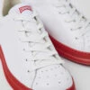 Runner White And Red Leather Sneakers For Men