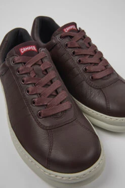 Runner Burgundy Leather Sneakers For Men