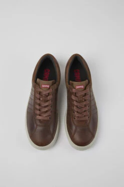 Runner Brown Leather Sneakers For Men -MK store K100227 064 CF