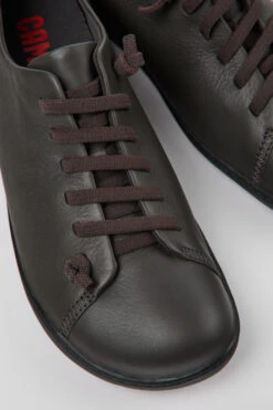 Peu Gray Leather Shoes For Men