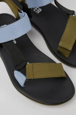 Match Green, Blue And Black Recycled PET Sandals For Men