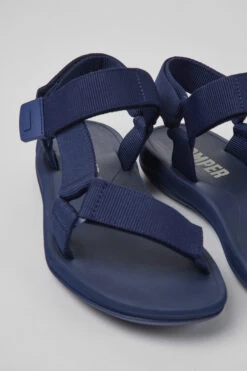 Match Blue Textile Sandals For Men