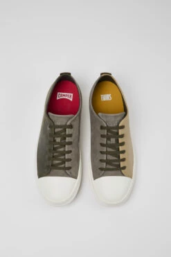 Twins Brown-gray And Green Leather Shoes For Men -MK store K100550 019 CF