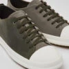 Twins Brown-gray And Green Leather Shoes For Men