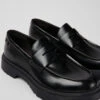 Walden Black Leather Loafers For Men 2 Walden Black Leather Loafers For Men -MK store K100633 019 DF