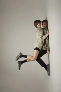 Twins Gray Leather Loafers For Men