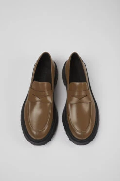 Walden Brown Leather Loafers For Men -MK store K100633 025 CF