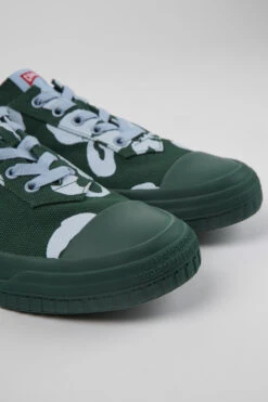 Camaleon Green And Blue Recycled Cotton Sneakers For Men