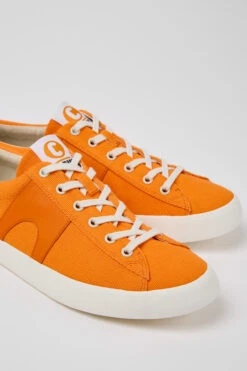 Imar Orange Leather Sneakers For Men