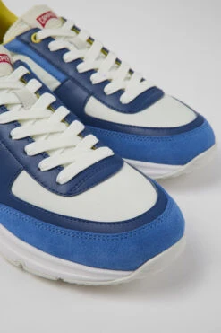 Drift Blue And White Recycled Polyester Sneakers For Men