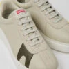 Twins Gray Leather And Nubuck Sneakers For Men -MK store K100743 026 DF