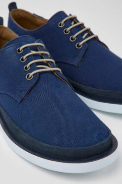 Wagon Blue Textile And Nubuck Shoes For Men