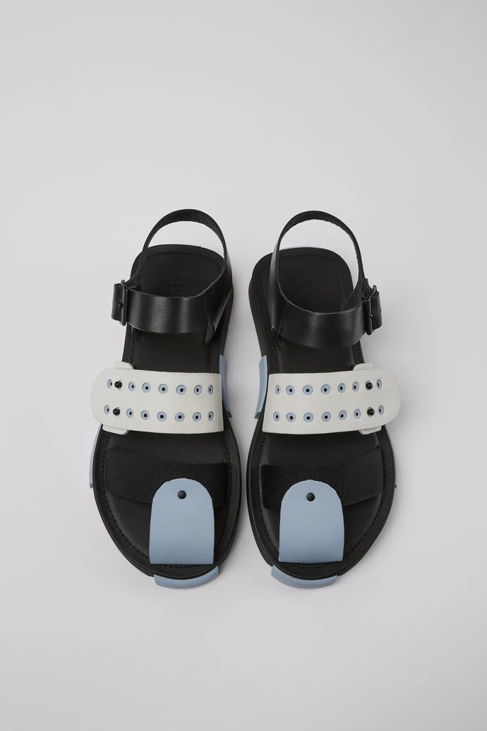 Set Black And White Leather Sandals For Men 6 Set Black And White Leather Sandals For Men - Image 4