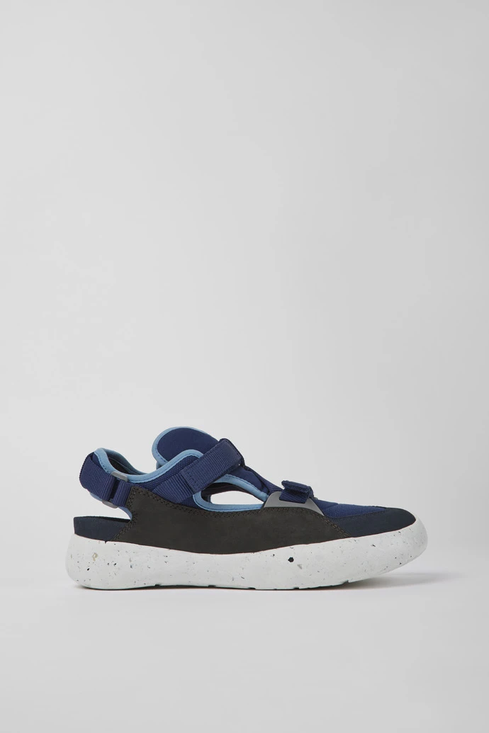 Peu Stadium Blue And Gray Leather And Textile Semi-open Sneakers For Men 4 Peu Stadium Blue And Gray Leather And Textile Semi-open Sneakers For Men - Image 2