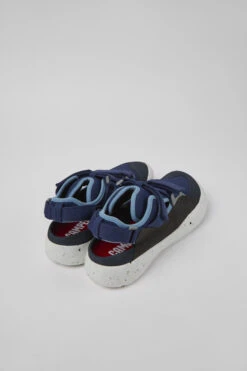 Peu Stadium Blue And Gray Leather And Textile Semi-open Sneakers For Men 9 Peu Stadium Blue And Gray Leather And Textile Semi-open Sneakers For Men -MK store K100801 011 TF