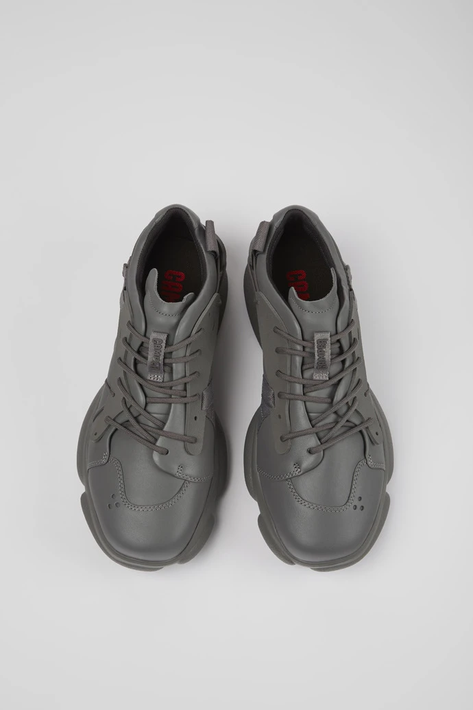 Karst Gray Leather And Textile Sneakers For Men 5 Karst Gray Leather And Textile Sneakers For Men - Image 3