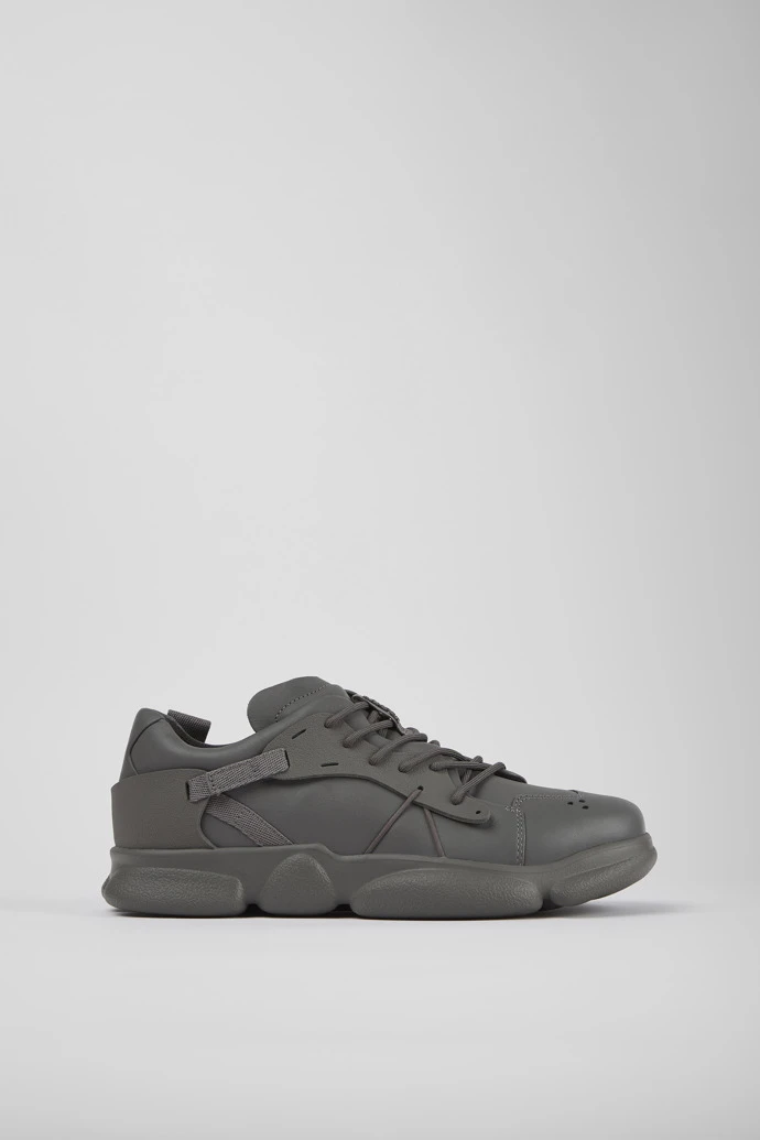Karst Gray Leather And Textile Sneakers For Men 4 Karst Gray Leather And Textile Sneakers For Men - Image 2