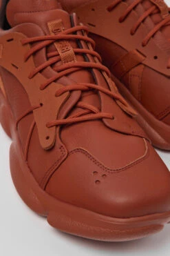 Karst Red Leather And Textile Sneakers For Men