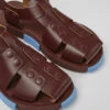Set Burgundy Leather Sandals For Men -MK store K100859 002 DF
