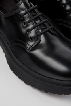 Walden Black Leather Shoes For Men