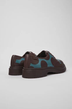 Twins Burgundy And Blue Leather Shoes For Men -MK store K100860 008 TF