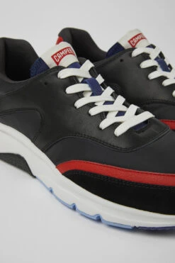 Drift Black And Red Textile And Leather Sneakers For Men