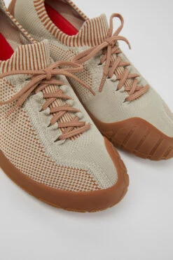 Path Gray And Brown Textile Sneakers For Men