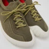 Path Green And Yellow Textile Sneakers For Men