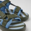 Pelotas Flota Green And Blue Leather And Textile Sandals For Men -MK store K100902 003 DF