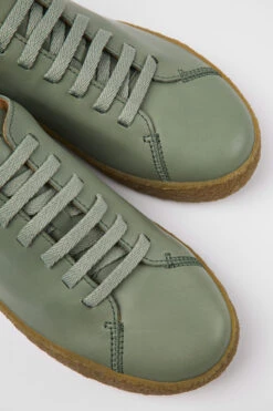 Peu Terreno Green Leather Shoes For Men
