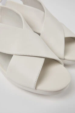 Balloon White Leather Sandals For Women