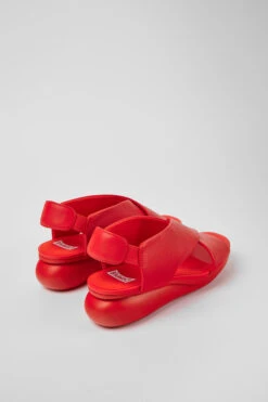 Balloon Red Leather Sandals For Women -MK store K200066 062 TF