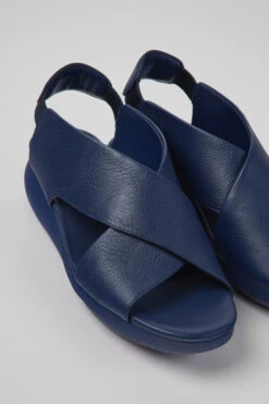 Balloon Blue Leather Sandals For Women